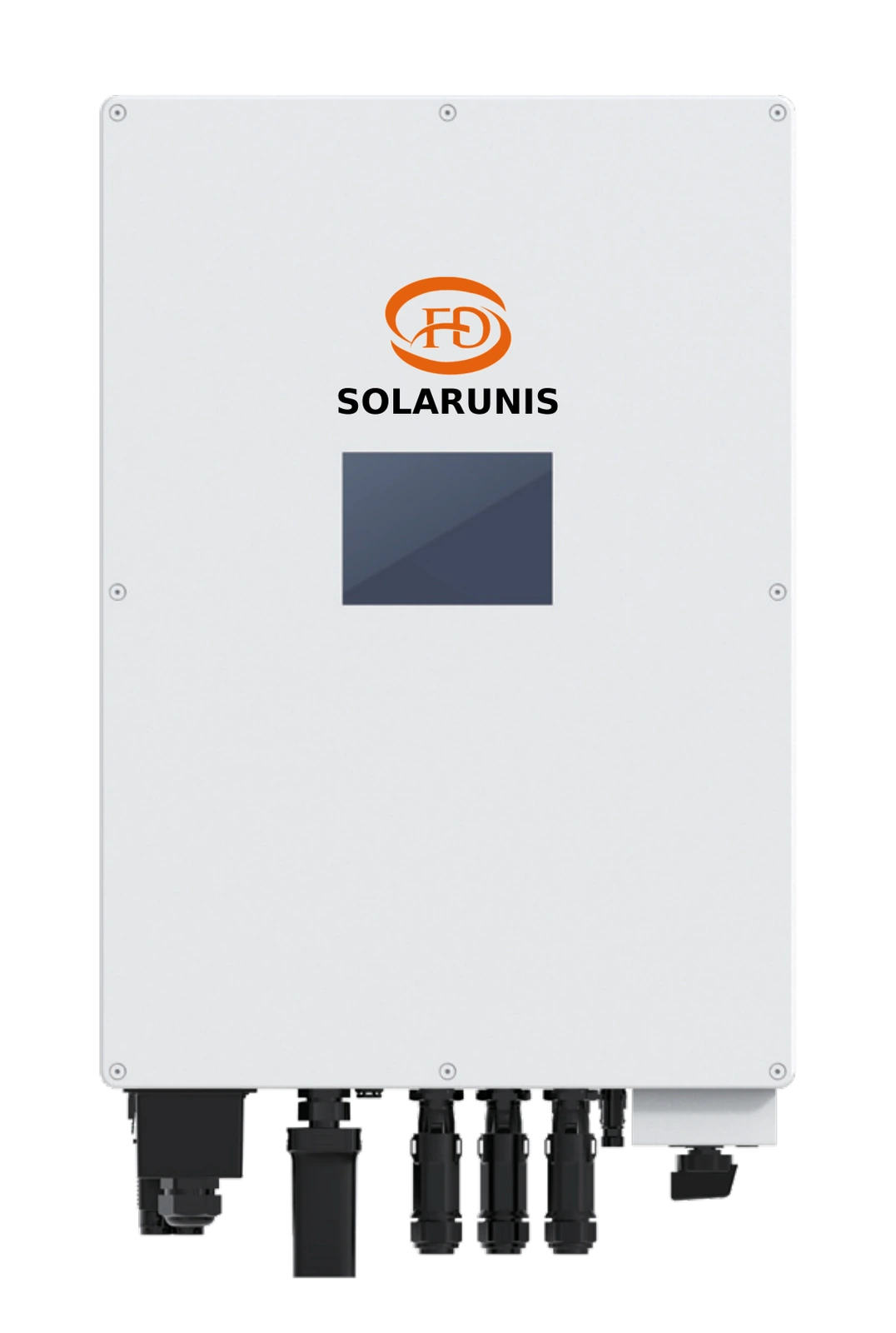 Solarunis single-phase Low Voltage Hybrid inverter, 5–12 kW, integrated display configuration
